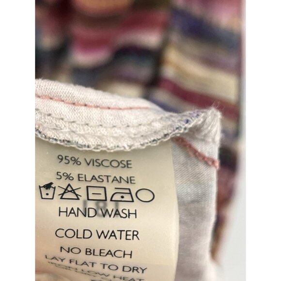 PERUVIAN CONNECTION Women's Multicolor Geometric 1/2 Sleeve Jersey Maxi Dress M - Picture 4 of 6